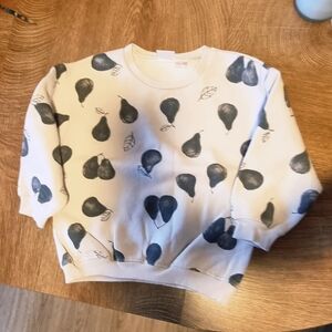 Zara Kids Cream Sweatshirt with Black Pear Print